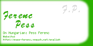 ferenc pess business card
